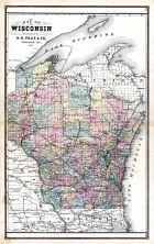 Wisconsin, United States 1885 Atlas of Central and Midwestern States